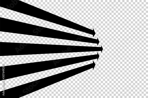 Arrows vector. Flat balck arrows isolated on transoarent background.