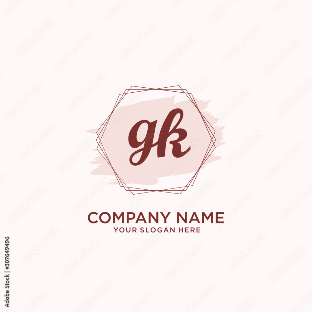Initial GH handwriting Logo, and Brush and hexagon lines template Initial GH handwriting Logo, and Brush and hexagon lines template