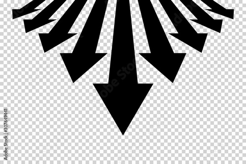 Obraz na płótnie Arrows vector. Flat balck arrows isolated on transoarent background. w salonie
