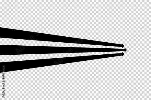 Obraz na płótnie Arrows vector. Flat balck arrows isolated on transoarent background. w salonie
