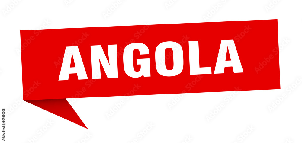 Angola sticker. Red Angola signpost pointer sign Angola sticker. Red Angola signpost pointer sign
