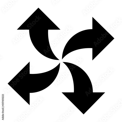 Obraz na płótnie Balck vector arrow isolated on white background. w salonie