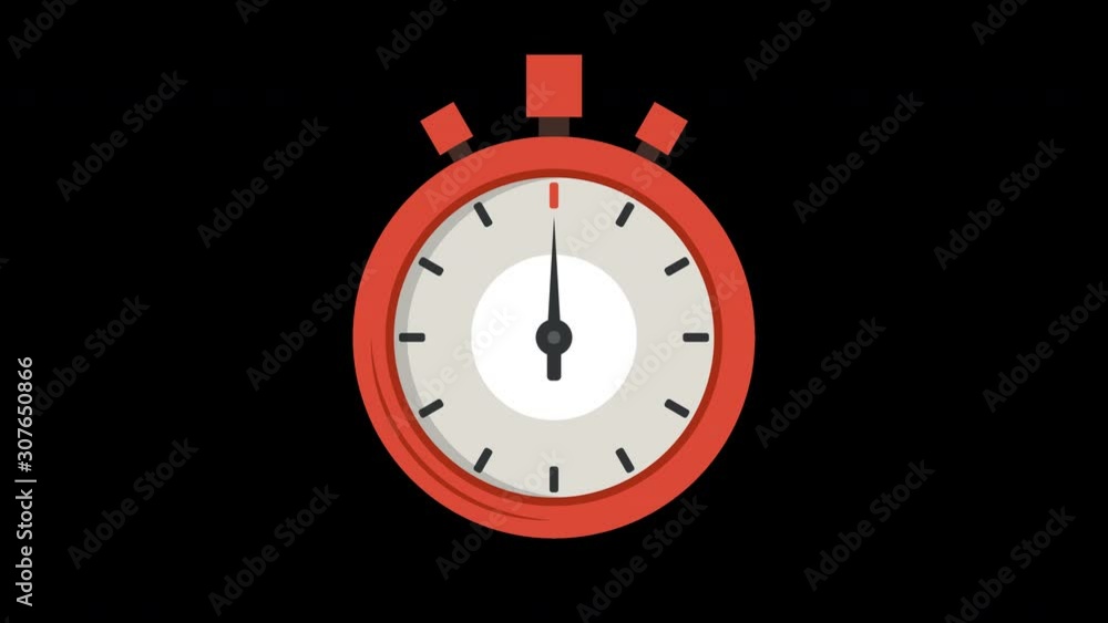 Red stopwatch icon. Cartoon animation in alpha channel. 4K resolution. Red stopwatch icon. Cartoon animation in alpha channel. 4K resolution.