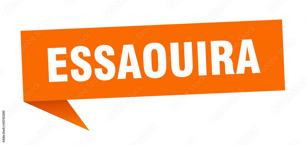 Essaouira sticker. Orange Essaouira signpost pointer sign Essaouira sticker. Orange Essaouira signpost pointer sign