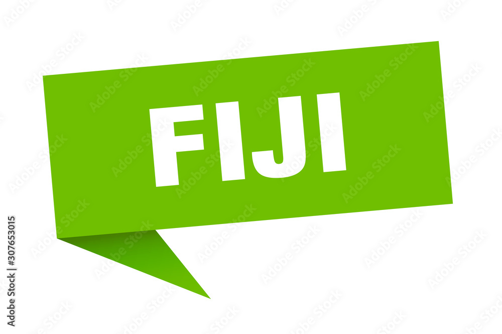 Fiji sticker. Green Fiji signpost pointer sign Fiji sticker. Green Fiji signpost pointer sign