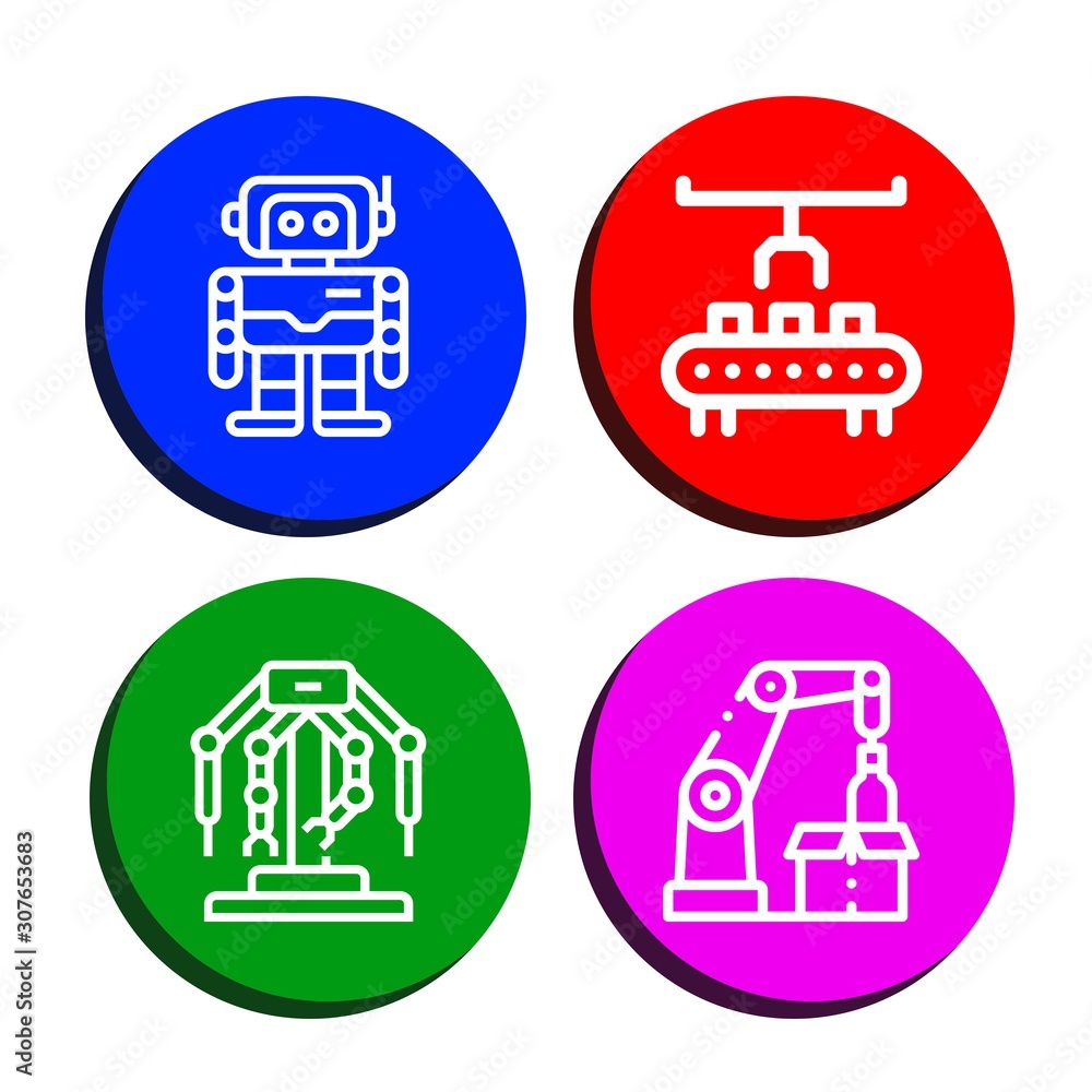 Set of robotics icons such as Robotics, Robot arm, Robotic arm , robotics Set of robotics icons such as Robotics, Robot arm, Robotic arm , robotics