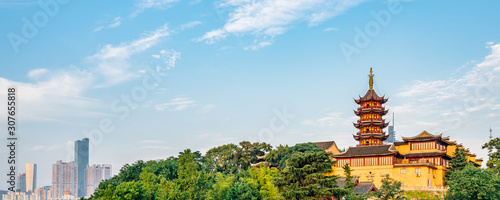 Photography Early morning scenery of Jiming Temple, Nanjing City, Jiangsu Province, China