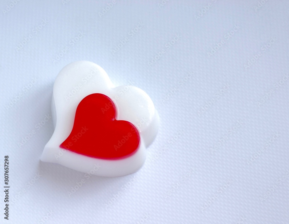 hearts on light background, flatlay, soap bars hearts on light background, flatlay, soap bars