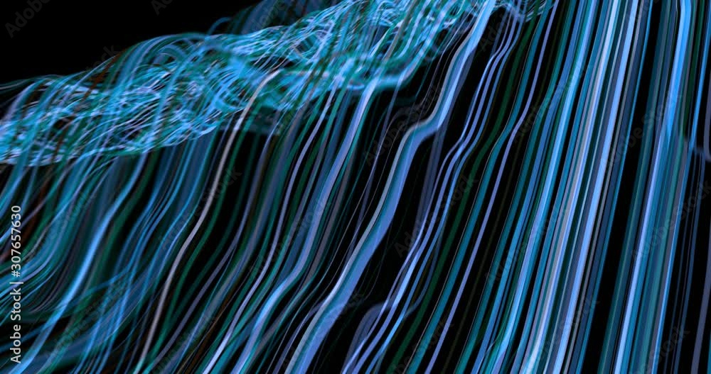 Abstract Data Wave Lines. Seamless Loop. 4K