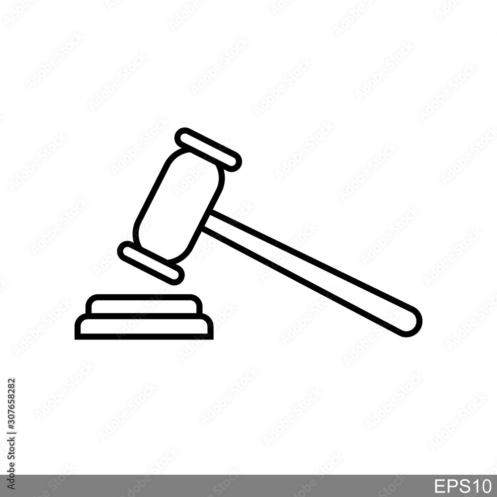 Gavel law icon vector logo template Gavel law icon vector logo template