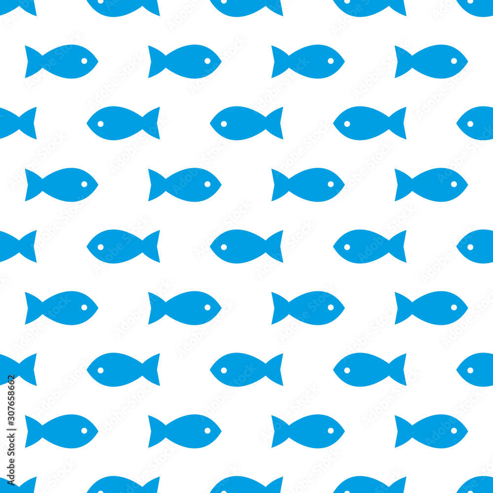 Fish seamless pattern background. Cute cartoon doodle vector illustration. Fish seamless pattern background. Cute cartoon doodle vector illustration.