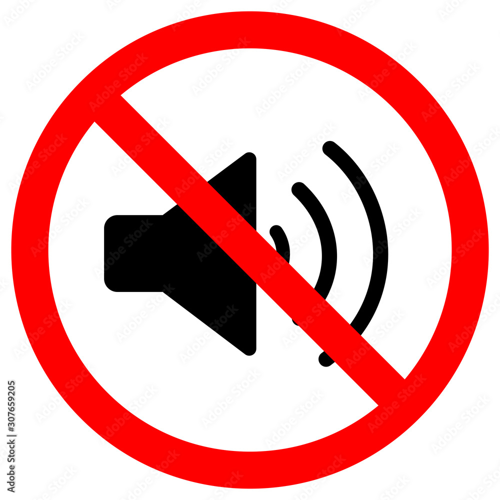 No Sound Sign,Vector Illustration, Isolate On White Background Label. EPS10