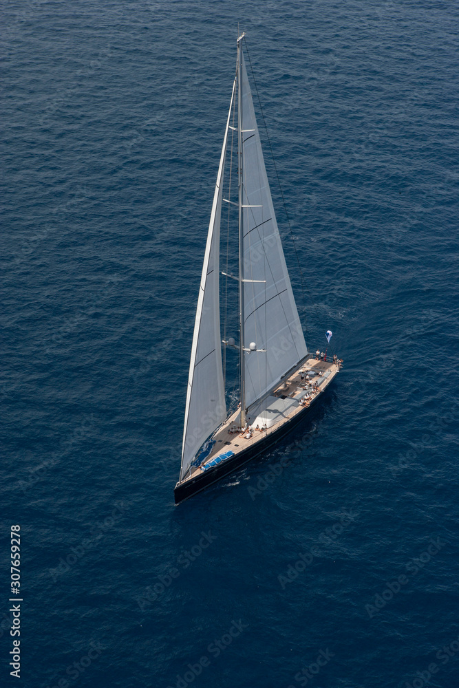 Sailing. Saling boat. Superyacht. Palma Cup. Palma de Mallorca. Spain. Mediterranean Sea