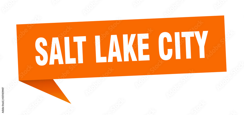 Salt Lake City sticker. Orange Salt Lake City signpost pointer sign Salt Lake City sticker. Orange Salt Lake City signpost pointer sign