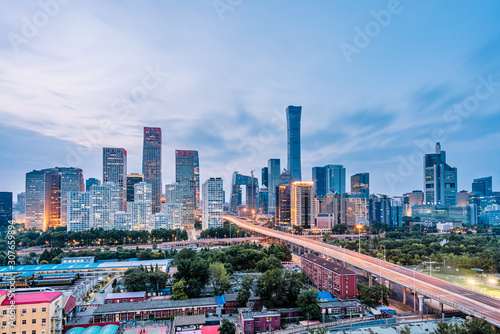Dusk view of CBD skyline in Beijing, China © Govan