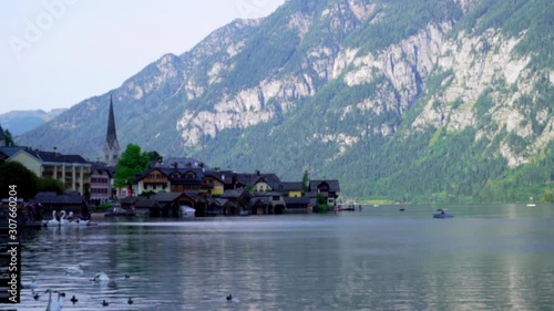 Wallpaper Mural Hallstatt village on Hallstatter lake in Austrian Alps, Austria Torontodigital.ca
