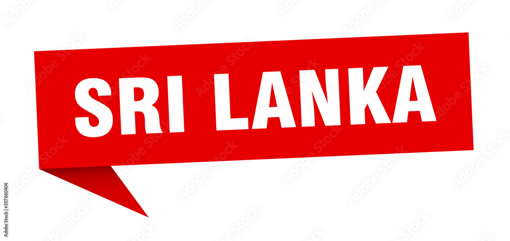 Sri Lanka sticker. Red Sri Lanka signpost pointer sign Sri Lanka sticker. Red Sri Lanka signpost pointer sign