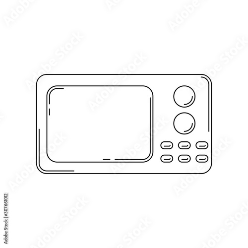 microwave oven line icon. kitchen tool illustration for design and web.