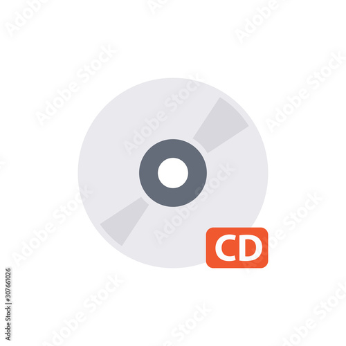 CD Vector Flat Illustration. Pixel perfect Icon Style.