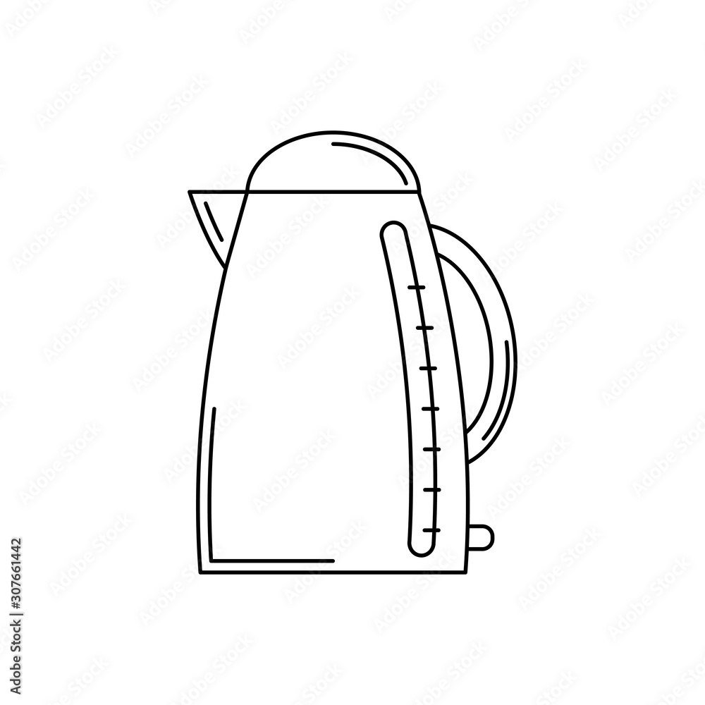 electric kettle line icon. kitchen tool illustration for design and web. electric kettle line icon. kitchen tool illustration for design and web.