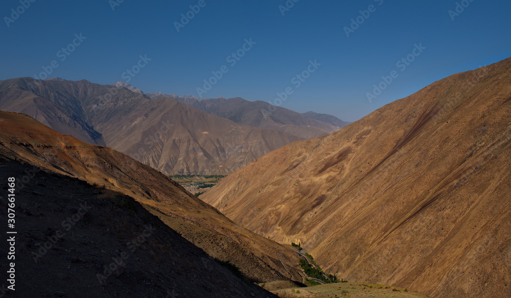 Tajikistan. The environment of the Pamir highway near the city of Dangara.