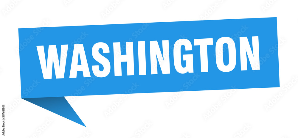 Washington sticker. Blue Washington signpost pointer sign