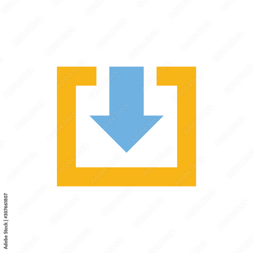 Downloading Vector Flat Illustration. Pixel perfect Icon Style.