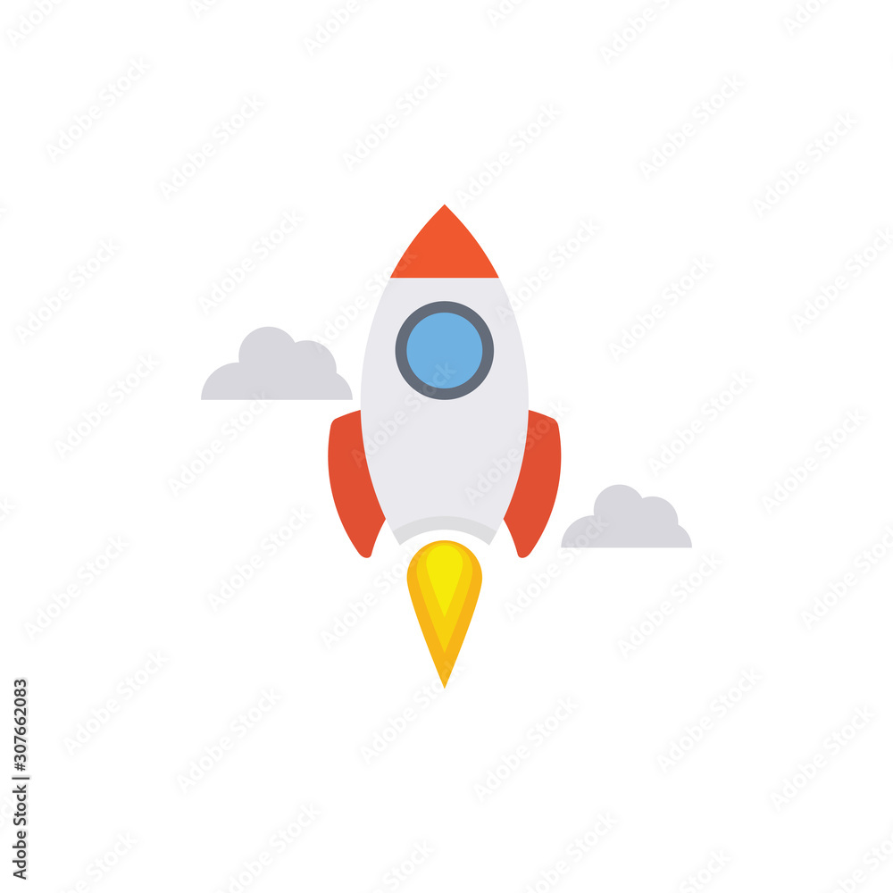 Rocket Vector Flat Illustration. Pixel perfect Icon Style. Rocket Vector Flat Illustration. Pixel perfect Icon Style.