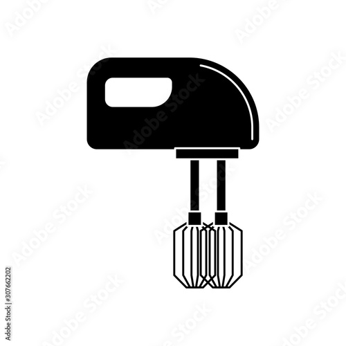 mixer silhouette. kitchen tool illustration for design and web.