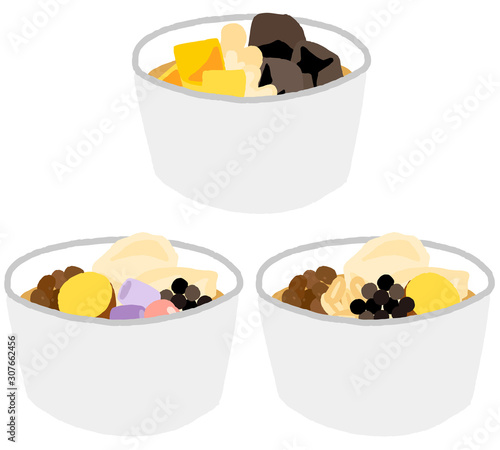 台湾スイーツ　豆花　仙草　芋圓　タピオカ