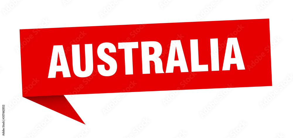 Australia sticker. Red Australia signpost pointer sign Australia sticker. Red Australia signpost pointer sign