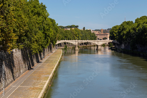 Bridge in Rome across the River Tiber looking towards St Peter's in the Vatican City © rachel