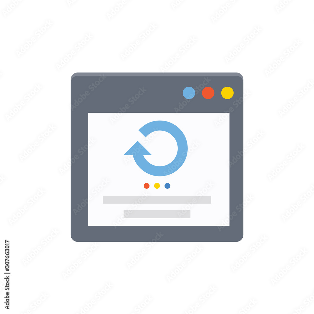 Reload Web Vector Flat Illustration. Pixel perfect Icon Style.