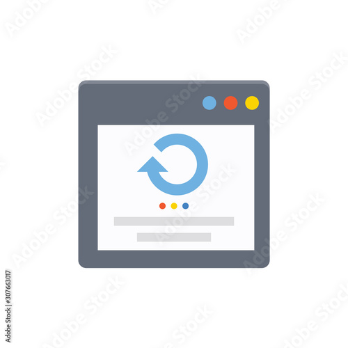 Reload Web Vector Flat Illustration. Pixel perfect Icon Style.