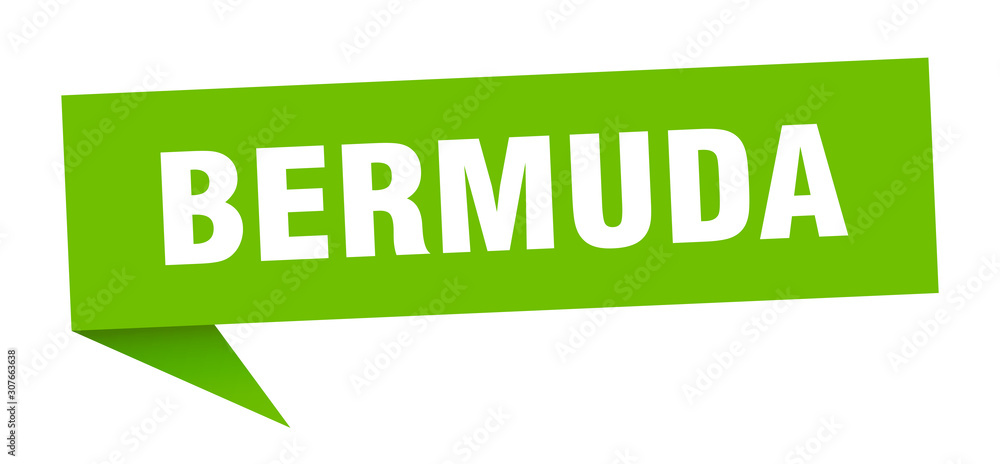 Bermuda sticker. Green Bermuda signpost pointer sign Bermuda sticker. Green Bermuda signpost pointer sign