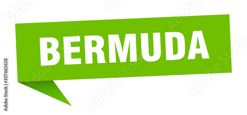 Bermuda sticker. Green Bermuda signpost pointer sign