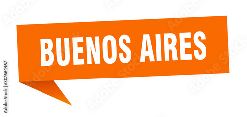 Buenos Aires sticker. Orange Buenos Aires signpost pointer sign