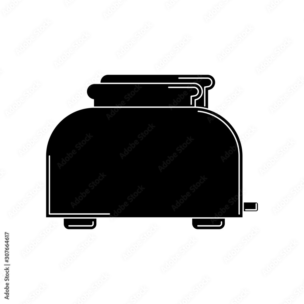 toaster silhouette. kitchen tool illustration for design and web. toaster silhouette. kitchen tool illustration for design and web.