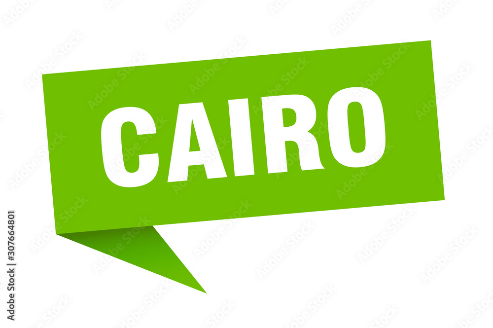 Cairo sticker. Green Cairo signpost pointer sign Cairo sticker. Green Cairo signpost pointer sign