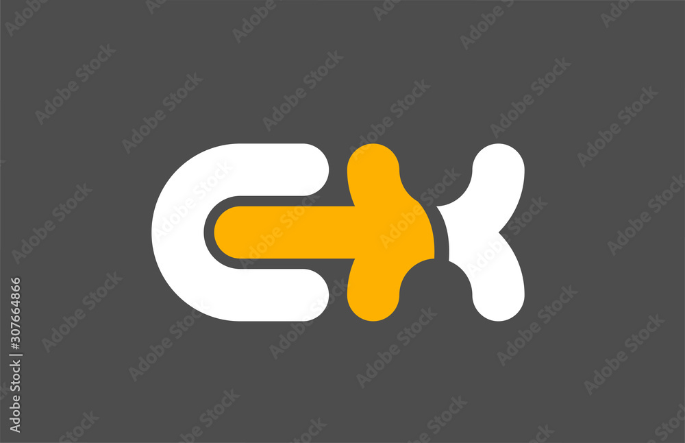 yellow white grey combination logo letter EX E X alphabet design icon yellow white grey combination logo letter EX E X alphabet design icon