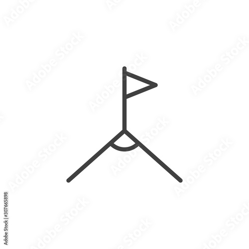 Soccer corner line icon. linear style sign for mobile concept and web design. Flag corner outline vector icon. Symbol, logo illustration. Vector graphics