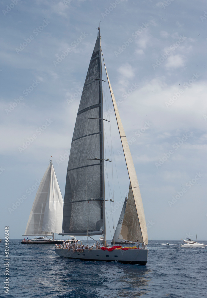 Sailing. Saling boat. Superyacht. Palma Cup. Palma de Mallorca. Spain. Mediterranean Sea