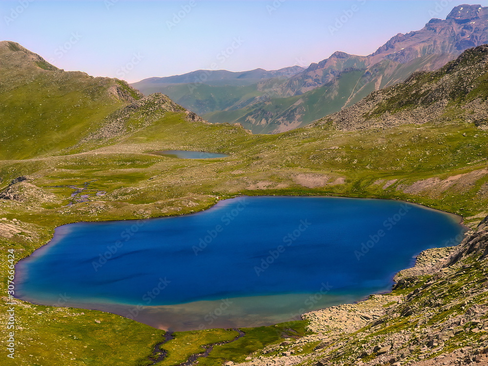 Fototapeta premium The highest altitude mountain lake in Europe.Its name Deniz Lake in Turkey.