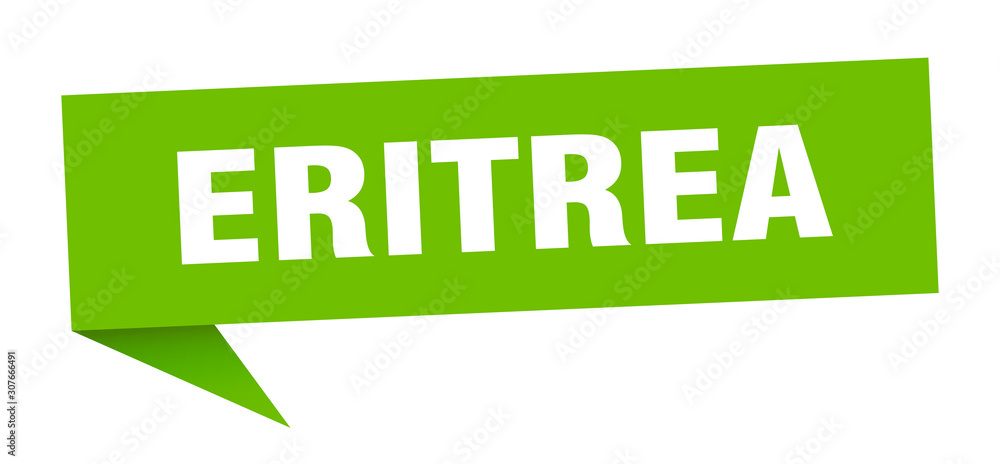 Eritrea sticker. Green Eritrea signpost pointer sign Eritrea sticker. Green Eritrea signpost pointer sign