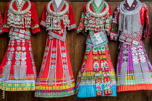 Features of Miao ethnic costumes in Guizhou, China