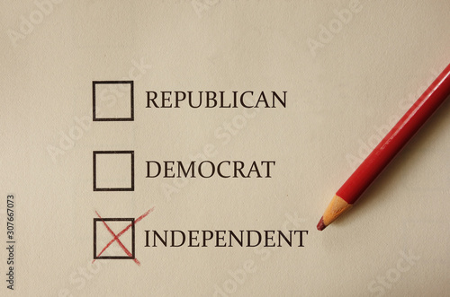 Republican Democrat and Independent voting form