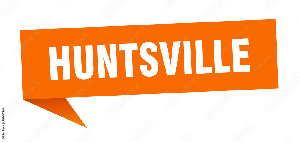 Huntsville sticker. Orange Huntsville signpost pointer sign Huntsville sticker. Orange Huntsville signpost pointer sign