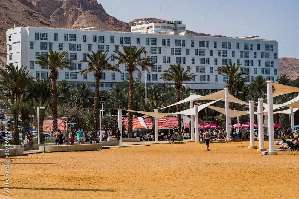 The beaches at the dead sea in Israel