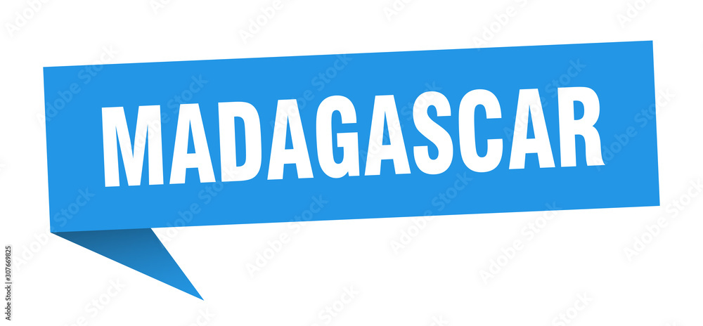 Madagascar sticker. Blue Madagascar signpost pointer sign