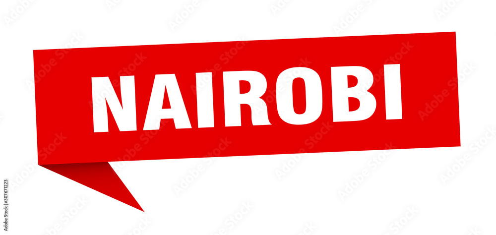 Nairobi sticker. Red Nairobi signpost pointer sign Nairobi sticker. Red Nairobi signpost pointer sign